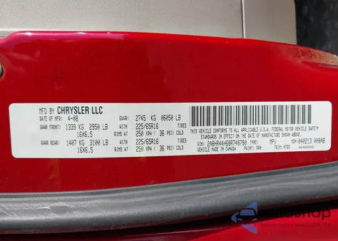 2008 Chrysler Town & Country Lx from USA, damaged, VIN 2A8HR44H68R748780